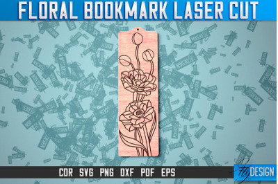 Floral Bookmark Laser Cut | SVG Design