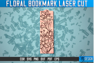 Floral Bookmark Laser Cut | SVG Design