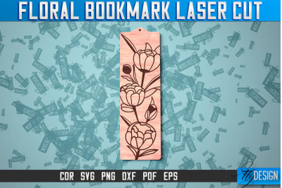 Floral Bookmark Laser Cut | SVG Design