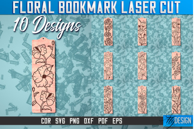 Floral Bookmark Laser Cut | SVG Design