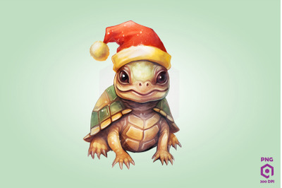 Christmas Eastern Box Turtle Clipart