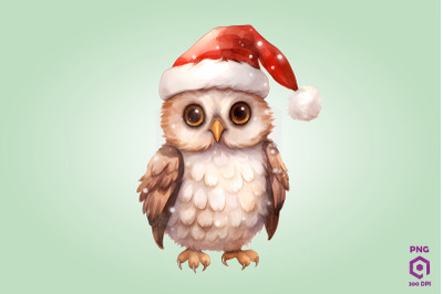 Christmas Great Horned Owl Clipart