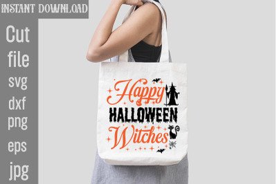 Happy Halloween Witches SVG cut file&2C;Halloween svg Png Bundle&2C; Retro H