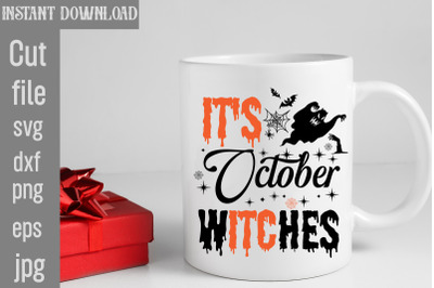 It&#039;s October Witches SVG cut file,Halloween svg Png Bundle, Retro Hall