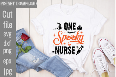 One Spooky Nurse SVG cut file,Halloween svg Png Bundle, Retro Hallowee