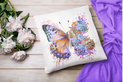 Floral Buttterfly Png Sublimation Design&2C; Flower Butterfly Png Digital