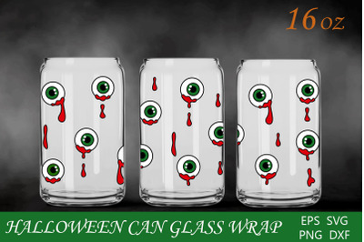 Halloween can glass wrap, 16 oz, sublimation png