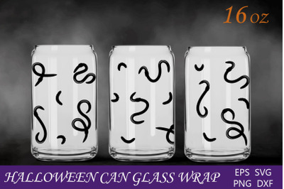 Halloween worm can glass wrap, Spooky svg