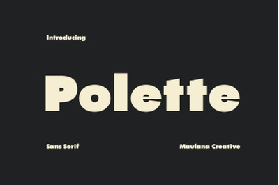 Polette Geometric Sans Serif Font