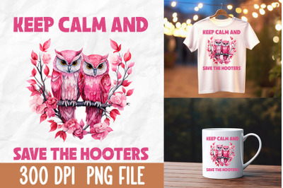 Keep Calm And Save The Hooters Pink Owl