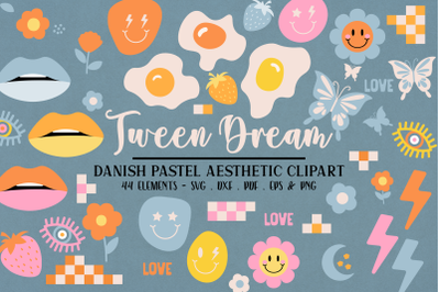 Tween Dream Danish Pastel Aesthetic SVG | 90s SVG | Pastel Fruit SVG