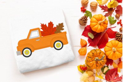 Autumn Leaves Vintage Truck | Applique Embroidery