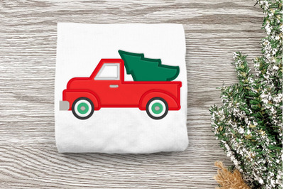 Christmas Tree Vintage Truck | Applique Embroidery