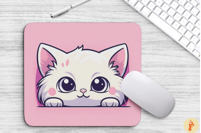 Kawaii Peeking Birman Cat Mouse Pad