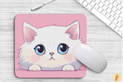 Kawaii Peeking Ragdoll Cat Mouse Pad