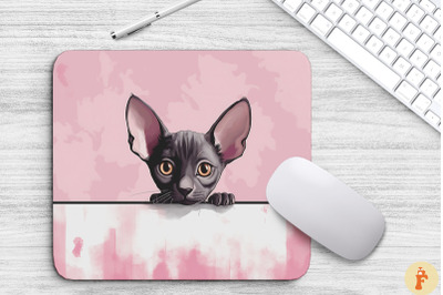 Kawaii Peeking Cornish Rex Cat Mouse Pad