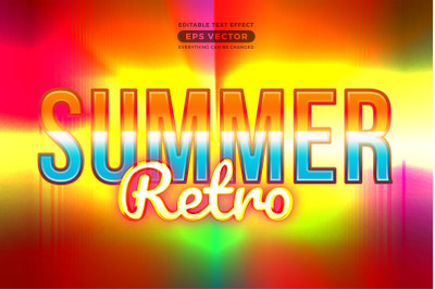 Summer retro editable text effect style with theme vibrant neon light