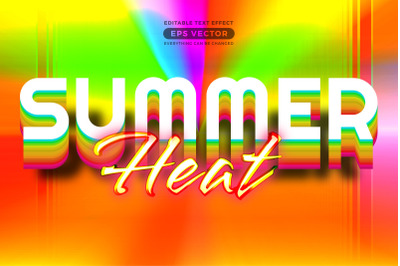 Summer heat editable text effect style with theme vibrant neon light c