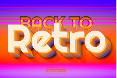 Back to retro editable text effect style with vibrant theme concept fo