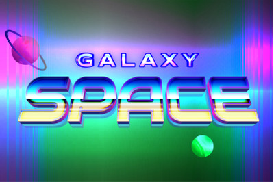 Galaxy space editable text effect style with vibrant theme concept for