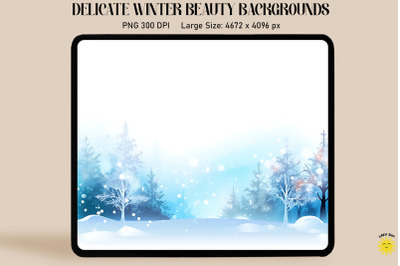 Winter Landscape With Snowflakes