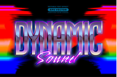 Dynamic sound editable text effect retro style with vibrant theme