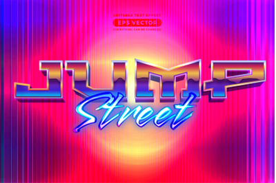 Jump street editable text effect retro style with vibrant theme concep