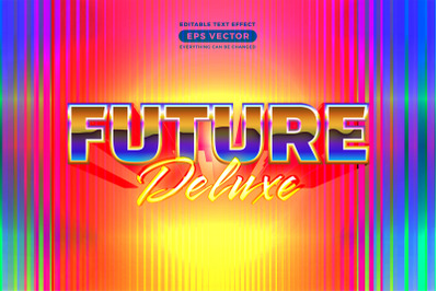 Future deluxe editable text effect retro style with vibrant theme conc
