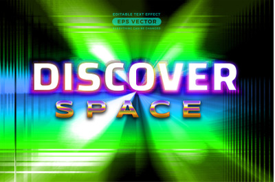 Discover space editable text effect retro style with vibrant theme con
