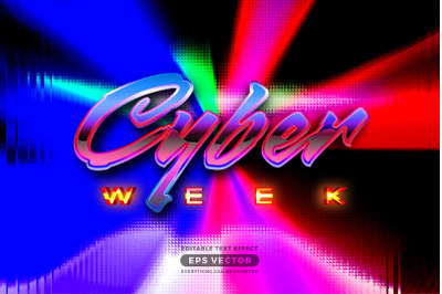 Cyber week editable text style effect in retro style theme ideal for p
