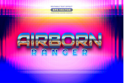 Airborne ranger editable text style effect in retro style theme ideal