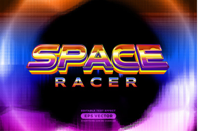Space racer editable text style effect in retro style theme