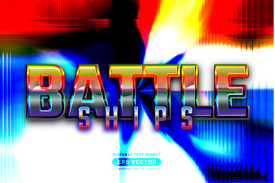 Battle ships editable text style effect in retro style theme ideal for