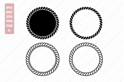 Rope Circle Frame Border Bundle SVG, Rope Wreath SVG,