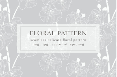 Floral Seamless Pattern Delicate. Seamless Background Pattern. Orchid