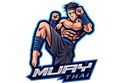 Muay thai esport mascot logo design