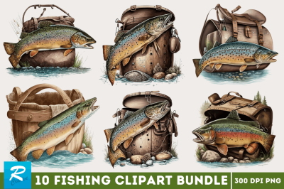 Fishing clipart Bundle