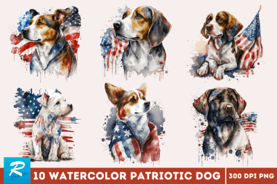 Watercolor Patriotic Dog Bundle