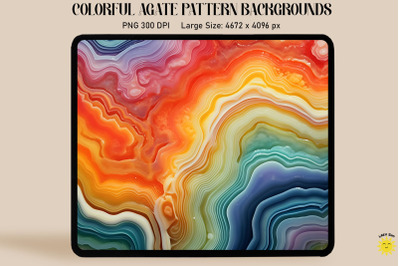 Rainbown Color Agate Pattern Backgrounds