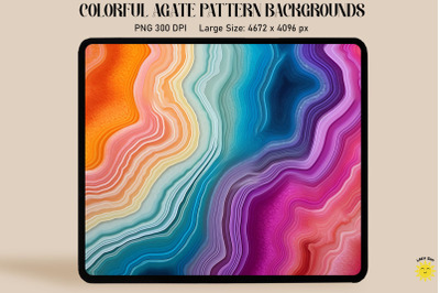 Rainbown Color Agate Pattern Backgrounds