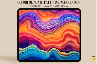 Rainbown Color Agate Pattern Backgrounds