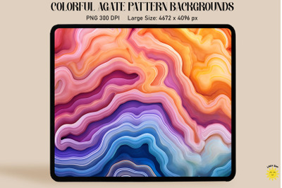 Rainbown Color Agate Pattern Backgrounds