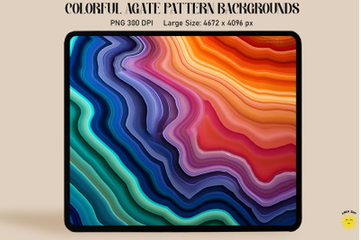 Rainbown Color Agate Pattern Backgrounds