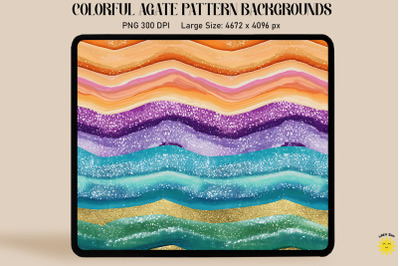 Rainbow Glitter Agate Backgrounds