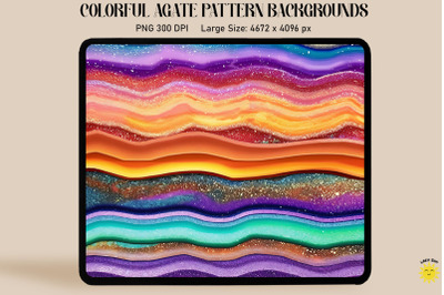 Rainbow Glitter Agate Backgrounds