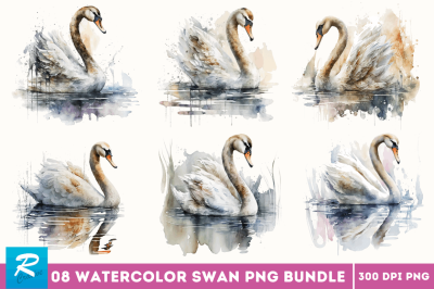 Watercolor Swan  Bundle