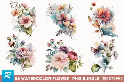Watercolor flower Bundle