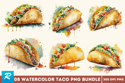 Watercolor Taco Bundle