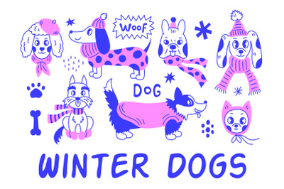 Funny Dogs | Winter PNG clipart