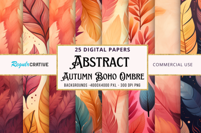 Autumn Boho Ombre backgrounds bundle